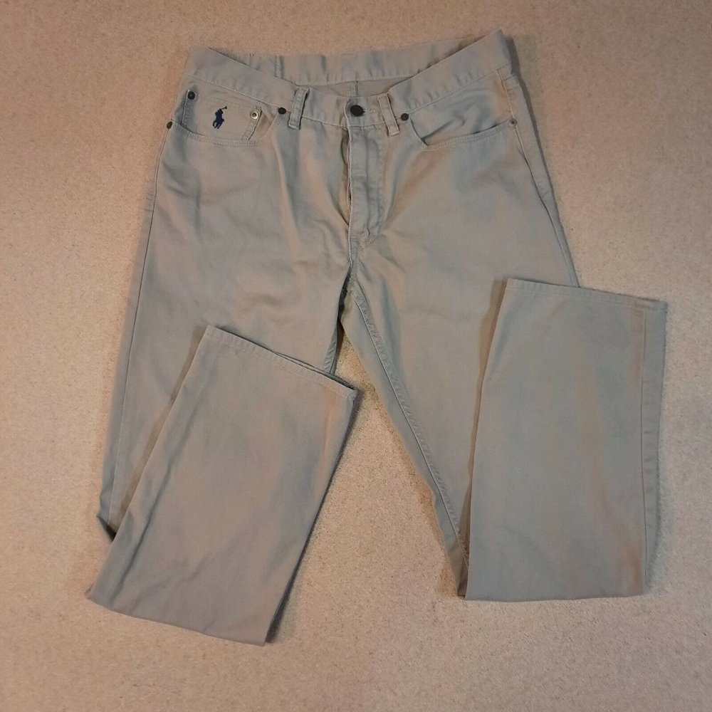Polo Ralph Lauren Mens Size 32 Khaki Chino Pants Straight Fit Beige Adult 32x32